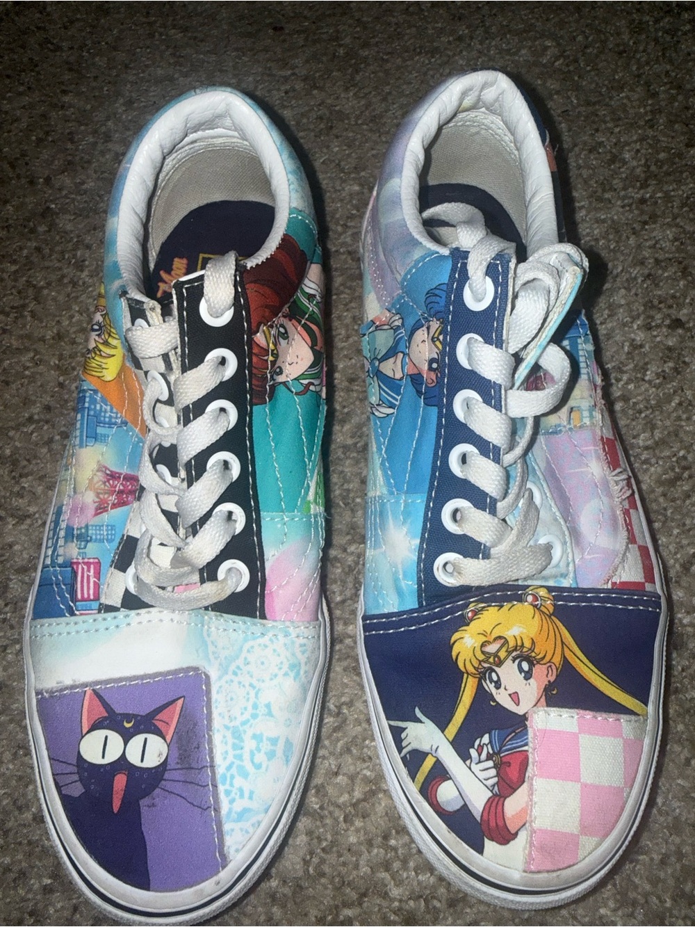 Vans Old Skool Sailor Moon Pretty Guardian Patchwork Women 7, Men 5.5